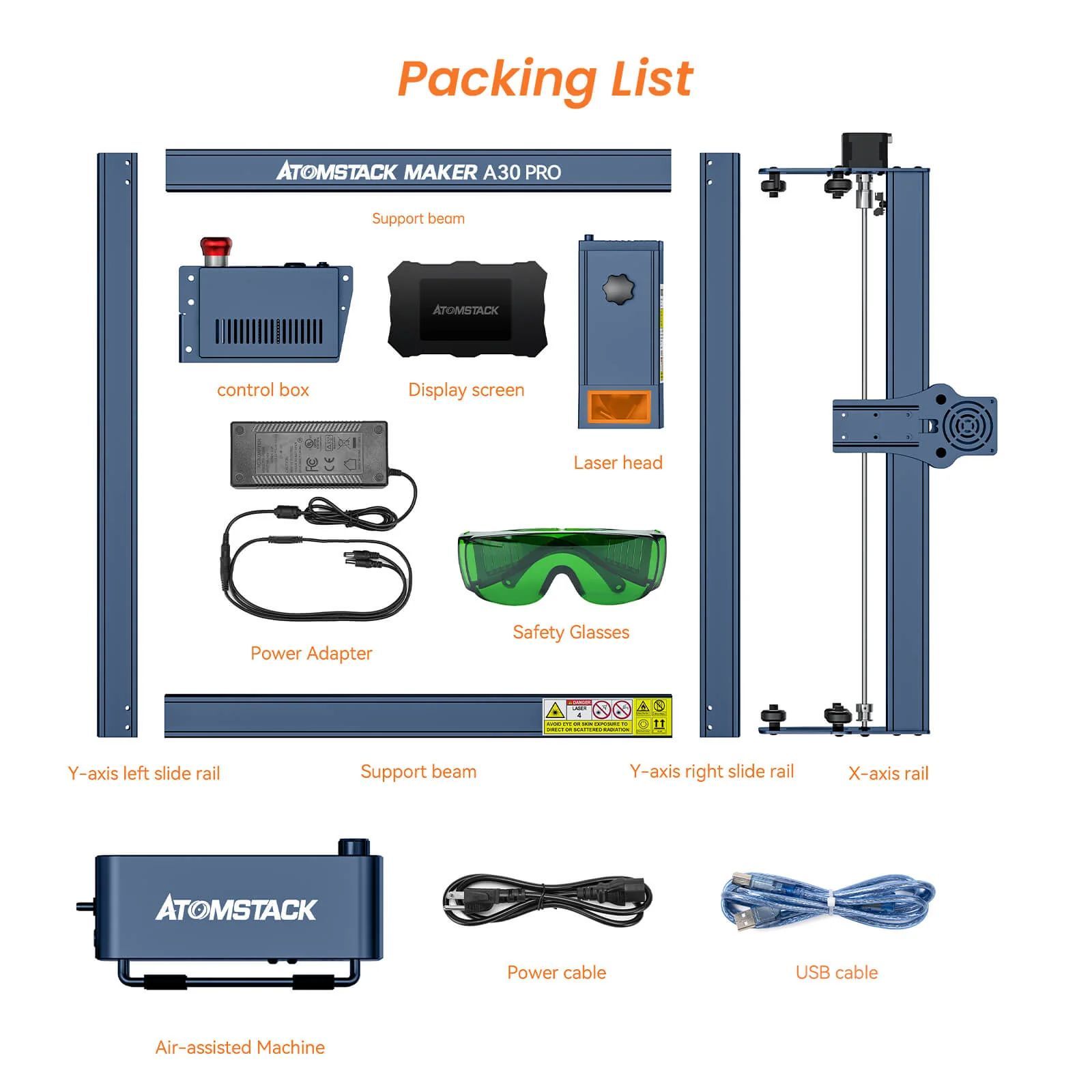 Atoms tack a30 pro 160w laser engraving cutting machine