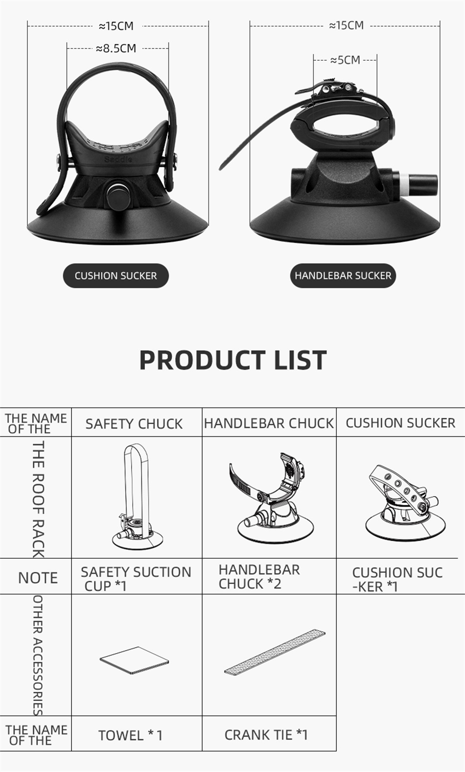 Rockbros Saugnapf Fahrrad tr&auml;ger f&uuml;r Auto 