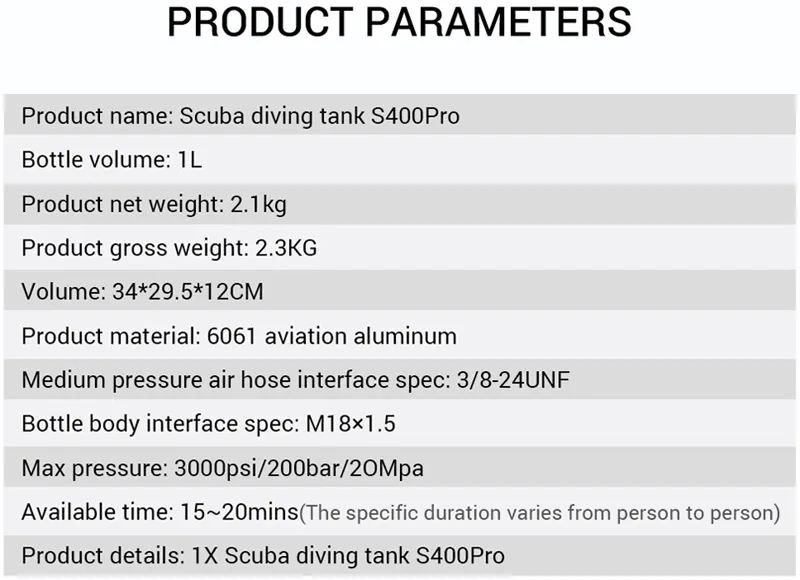 SMACO S400Pro Scuba Tauchen Tank Ausrüstung