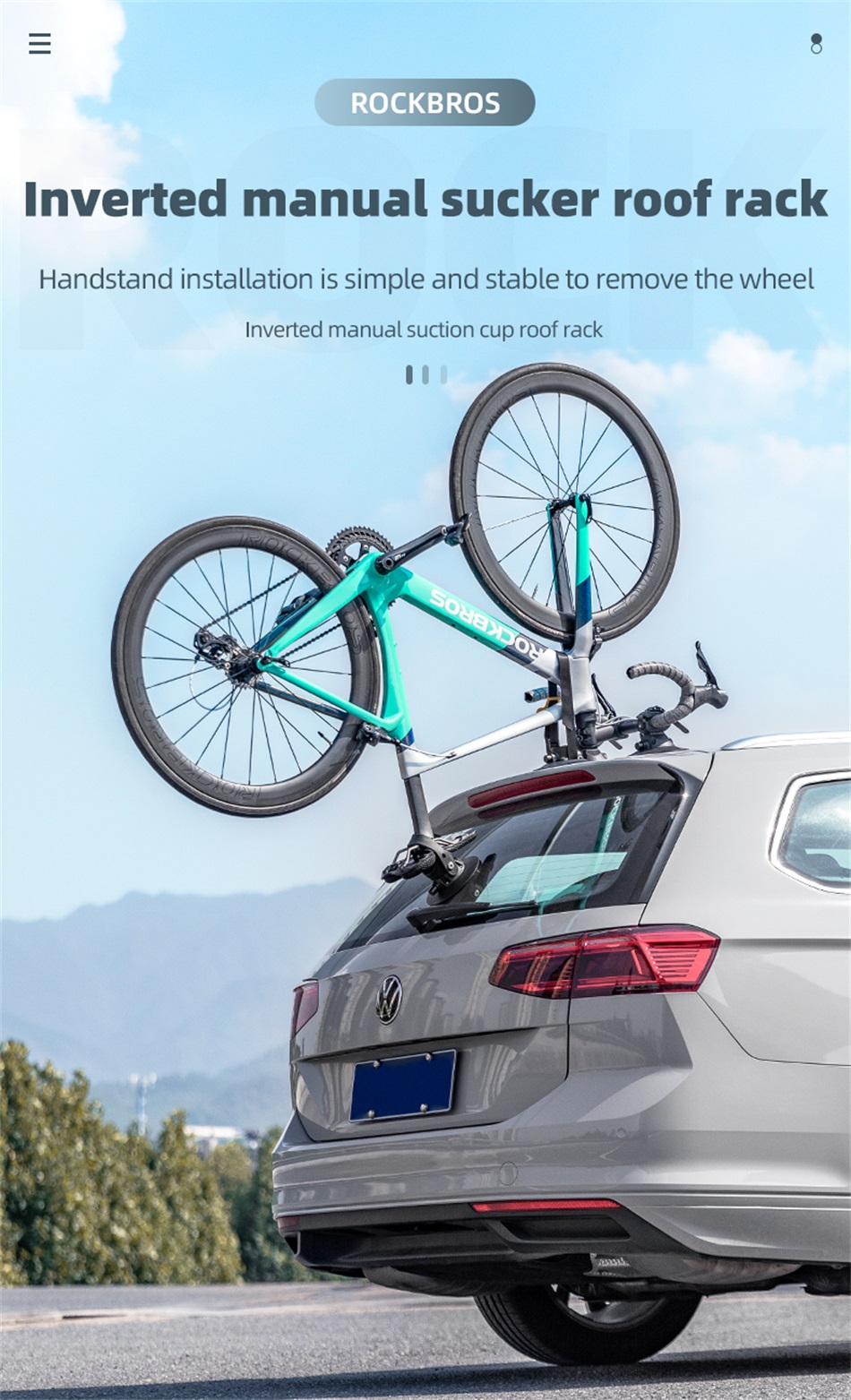 Rockbros Saugnapf Fahrrad tr&auml;ger f&uuml;r Auto 