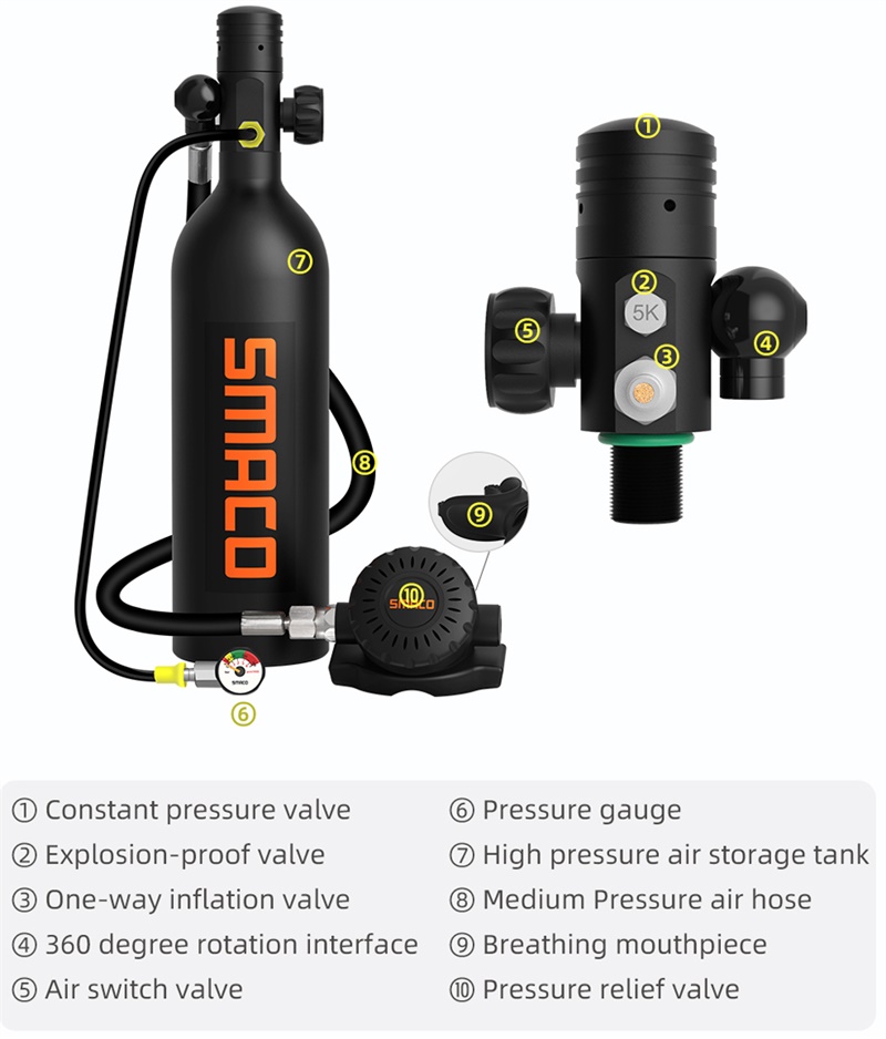 SMACO S400Pro Scuba Diving Tank Equipment