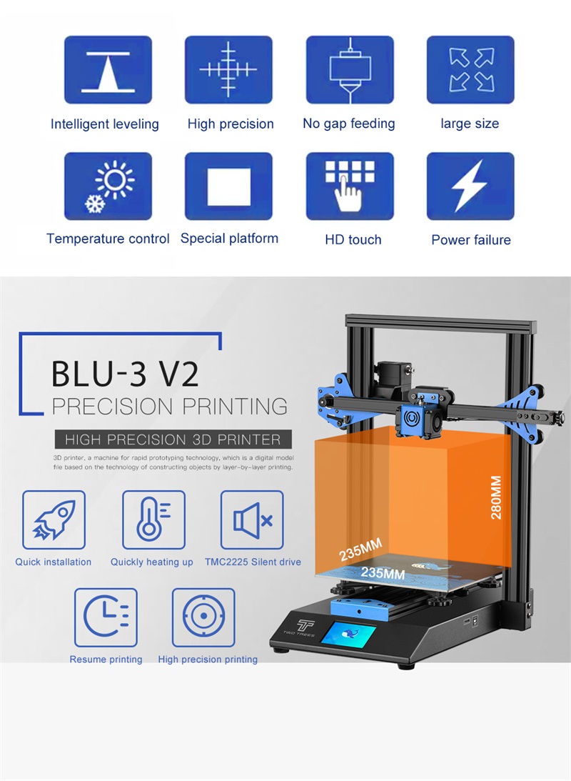 Kit d'imprimante 3D Twotrees Blu-3 V2 I3