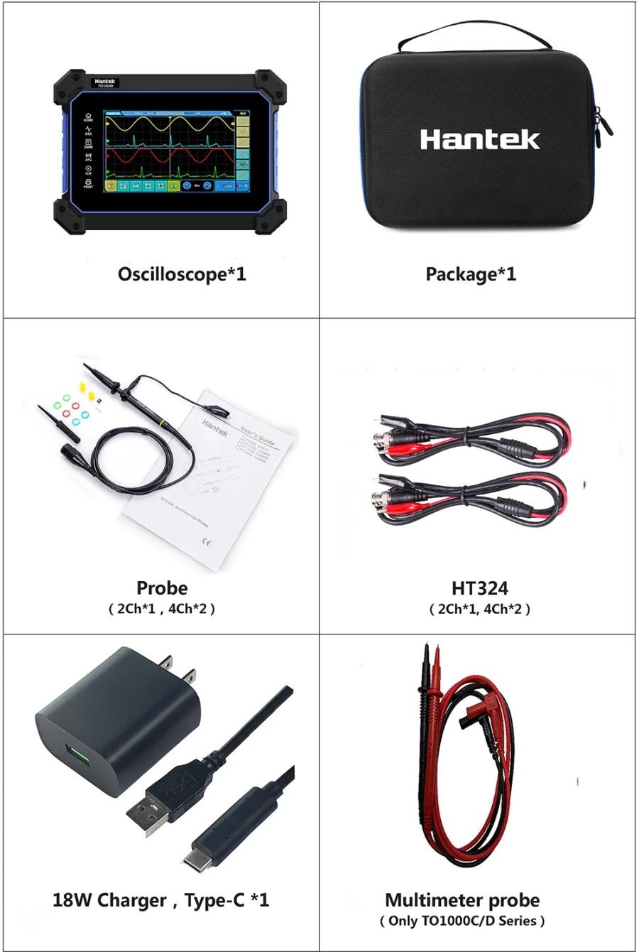 Oscilloscope numérique à écran tactile Hantek TO1112D