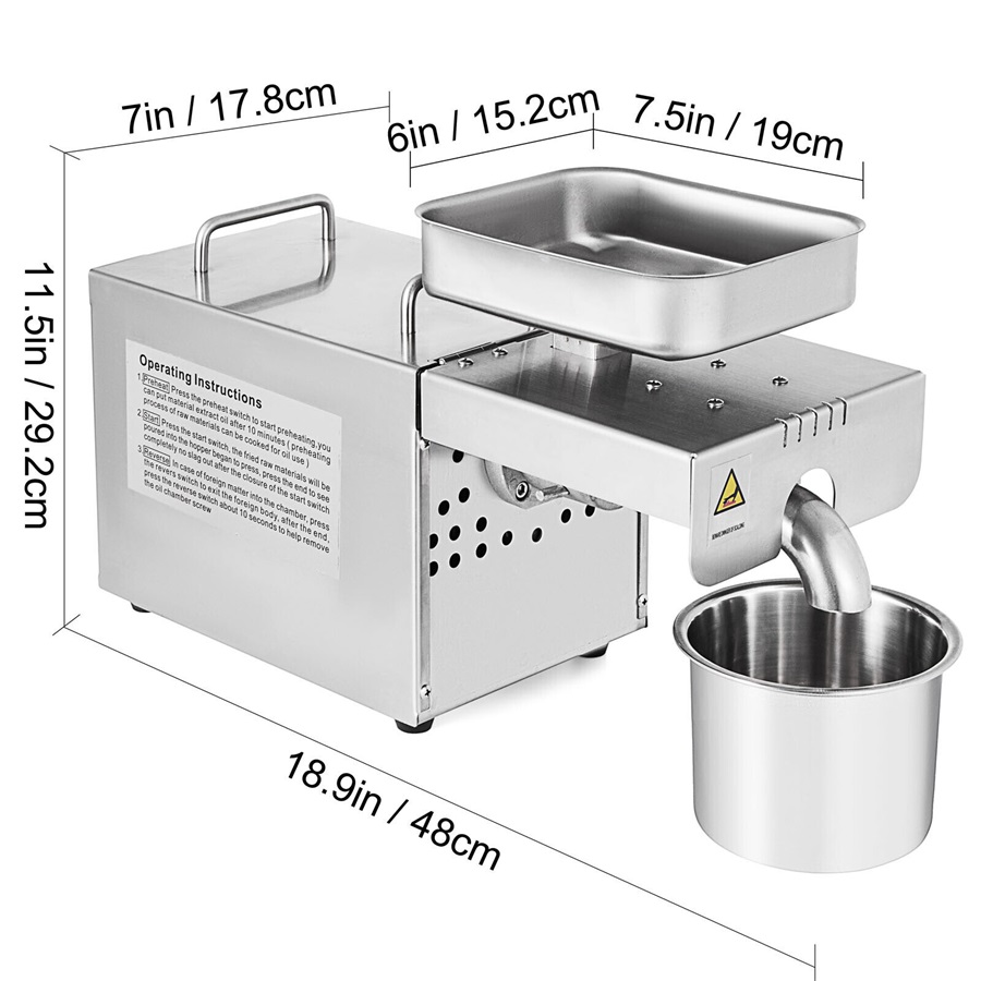 Stainless steel automatic oil press