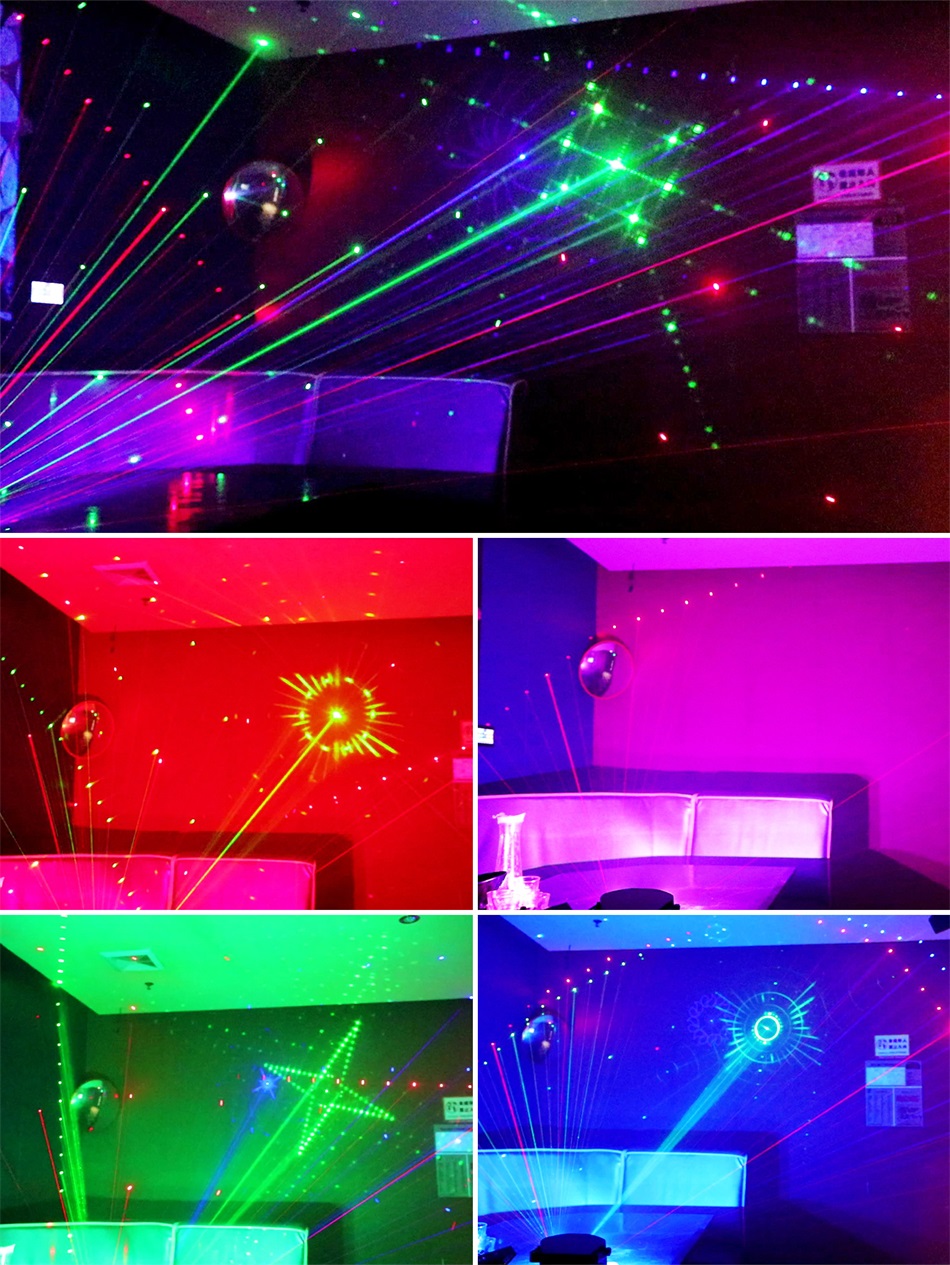 Projecteur de lumière laser à faisceau DJ Disco RVB 15 trous