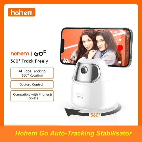 Hohem Go 2-Achsen Auto Gesicht Tracking Gimbal Stabilisator Telefon Tablet Tracking Halter 360 Rotation Selfie Stick Stativ für Live Vlog Video