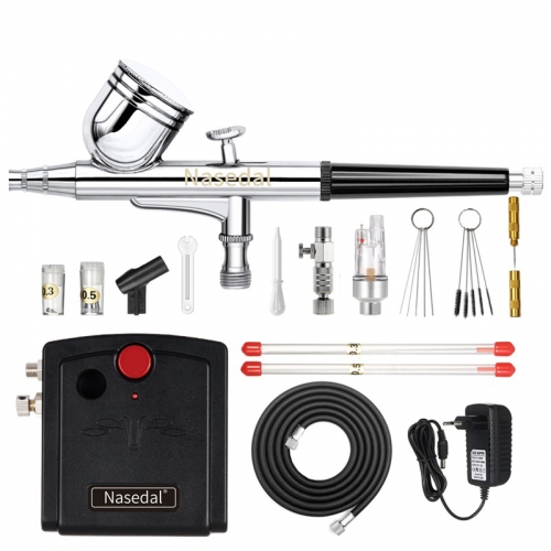 Dual-Action Airbrush Kompressor Kit 0,3mm