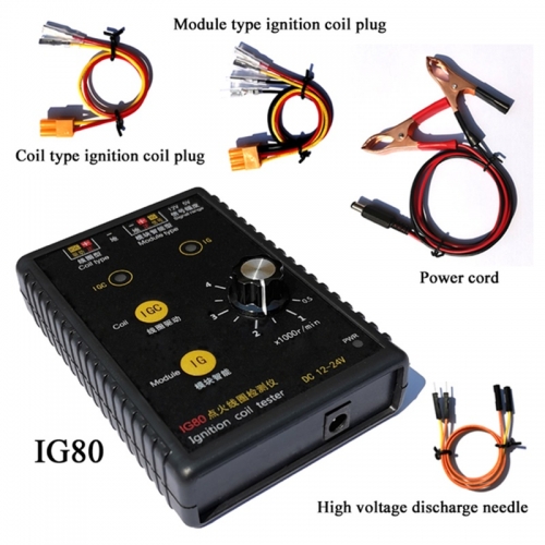 Original Auto Ignition Coil Tester Vehicle Natural Gas 24V Gasoline 12V Coil Ignition Test Tool IG80