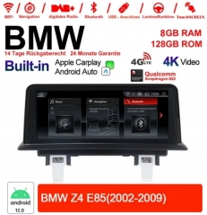 10.25 inch Qualcomm Snapdragon 662 8 Core Android 12.0 4G LTE Car Radio / Multimedia USB WiFi Carplay For BMW Z4 E85 (2002-2009)