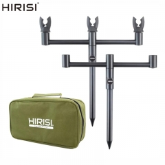 Carp Fishing Rod Pod Set Buzz Bar et Bank Sticks avec tête de repos à 3 cannes dans un sac de matériel portable