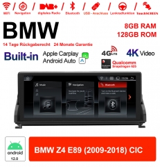 10.25 Zoll Qualcomm Snapdragon 665 8 Core Android 12.0 4G LTE Autoradio / Multimedia USB WiFi Navi Carplay Für BMW Z4 E89 (2009-2018) CIC