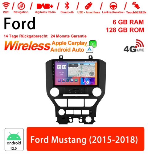 9 pouces Android 11.0 4G LTE Autoradio 6GB RAM 128GB ROM pour Ford Mustang 2015-2018 Carplay intégre /Android Auto