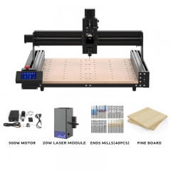 TwoTrees TTC450 CNC Fräser für Holz DIY Mini Laser Gravur Maschine+Motor+Schaftfräser+20W Laserkopf