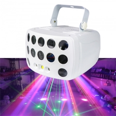 Effet d'éclairage de scène stroboscopique Laser LED DMX RGBW à télécommande pour fête, Club de danse, mariage