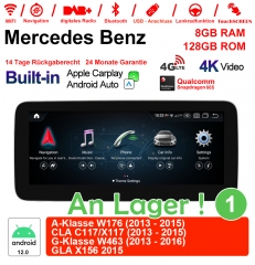 Qualcomm Snapdragon 665 8 Core Car Radio/Multimedia 8GB RAM 128GB ROM For Benz A-Klasse W176 CLA C117/X117 G-Klasse W463 X156 NTG4.5 Built-in CarPlay
