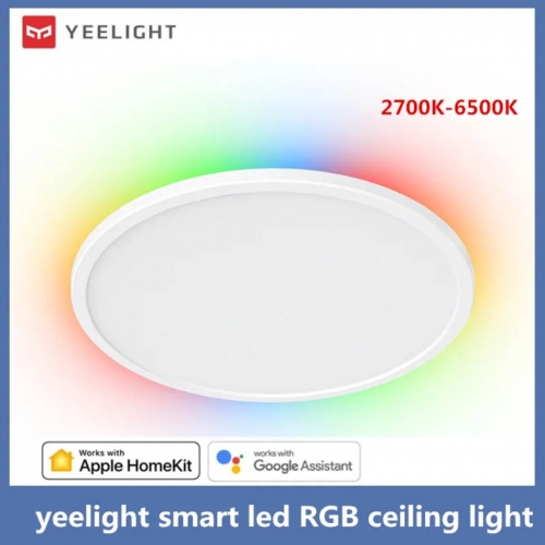 YEELIGHT – plafonnier LED RGB intelligent, Ultra fin, 220V, 24W, variable, 2700k-6500k, commande vocale, fonctionne avec l'application Homekit Mihome