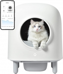 Petree 100% Safe Self-Cleaning Litter Box with App Control, Odor Removal, Large Space for Multiple