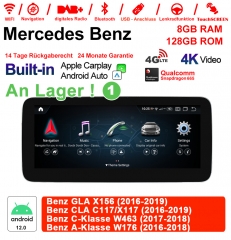 Qualcomm Snapdragon 665 Android 12 4G LTE Autoradio/Multimedia 8GB RAM 128GB ROM Für Benz GLA X156 CLA C117/X117 C-Klasse W463 A-Klasse W176 NTG5.0