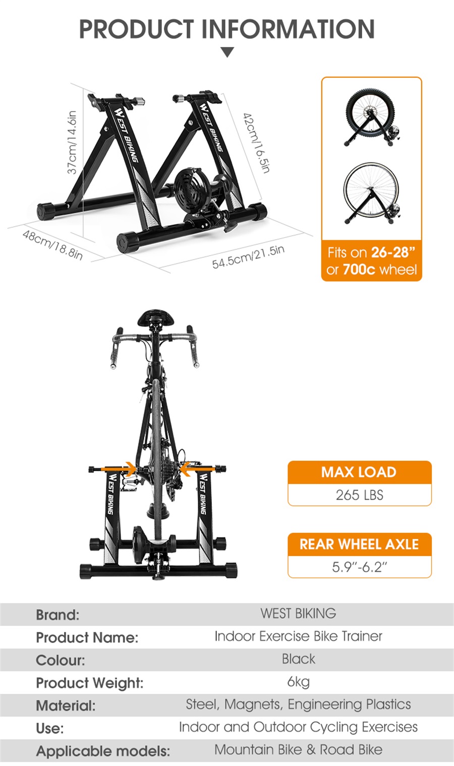 West Biking Indoor Heimtrainer Trainer