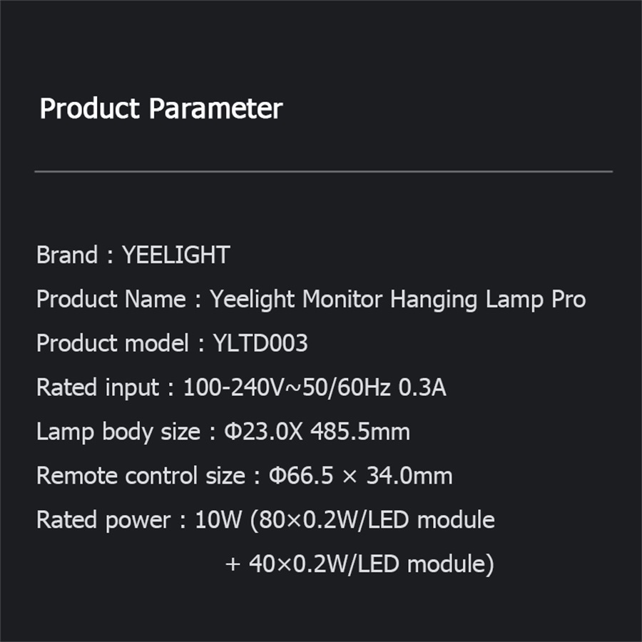 Barre lumineuse USB LED avec écran RVB Yeelight Pro