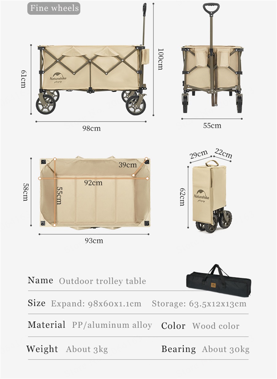 Nature hike multifunctional picnic trolley