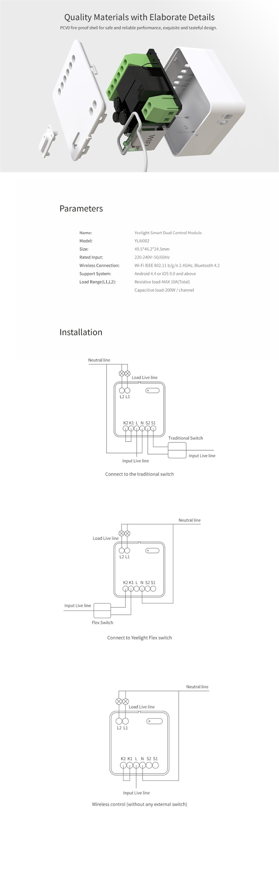 Yeelight Smart Dual Wireless Relay Controller