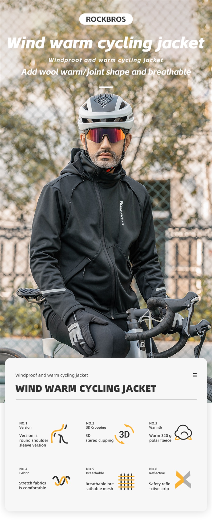 ROCKBROS Fahrrad Jacke Winddicht Sportswear