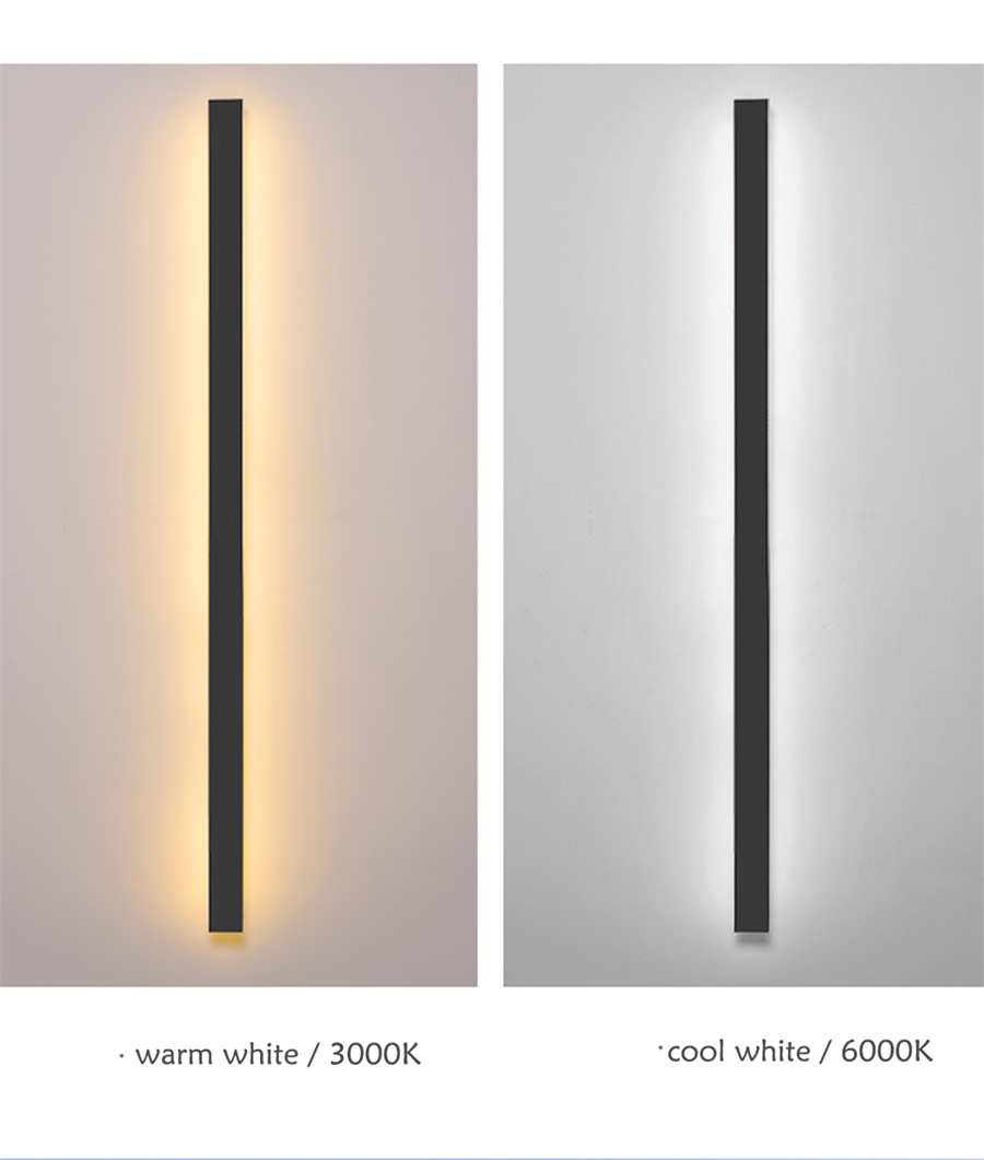 Lampe LED longue pour mur extérieur