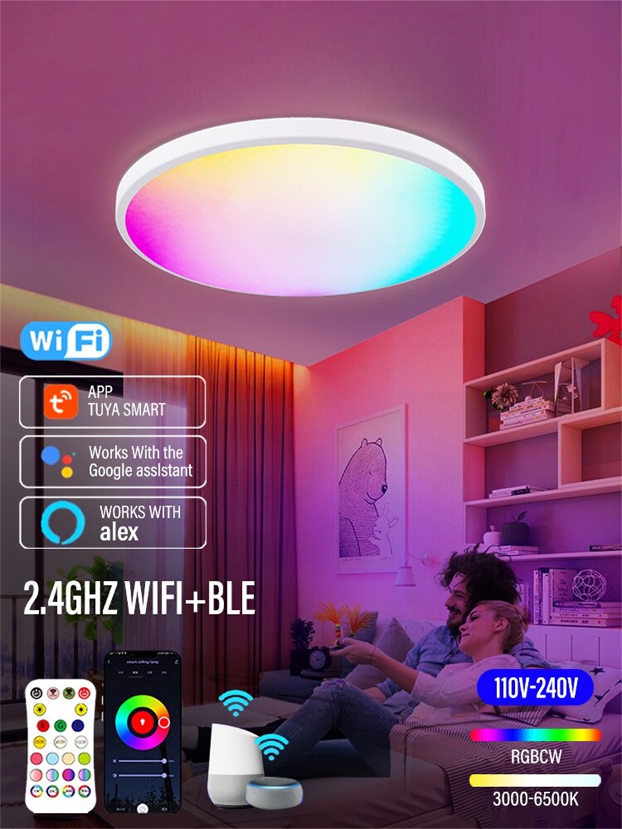 Smart round ceiling light