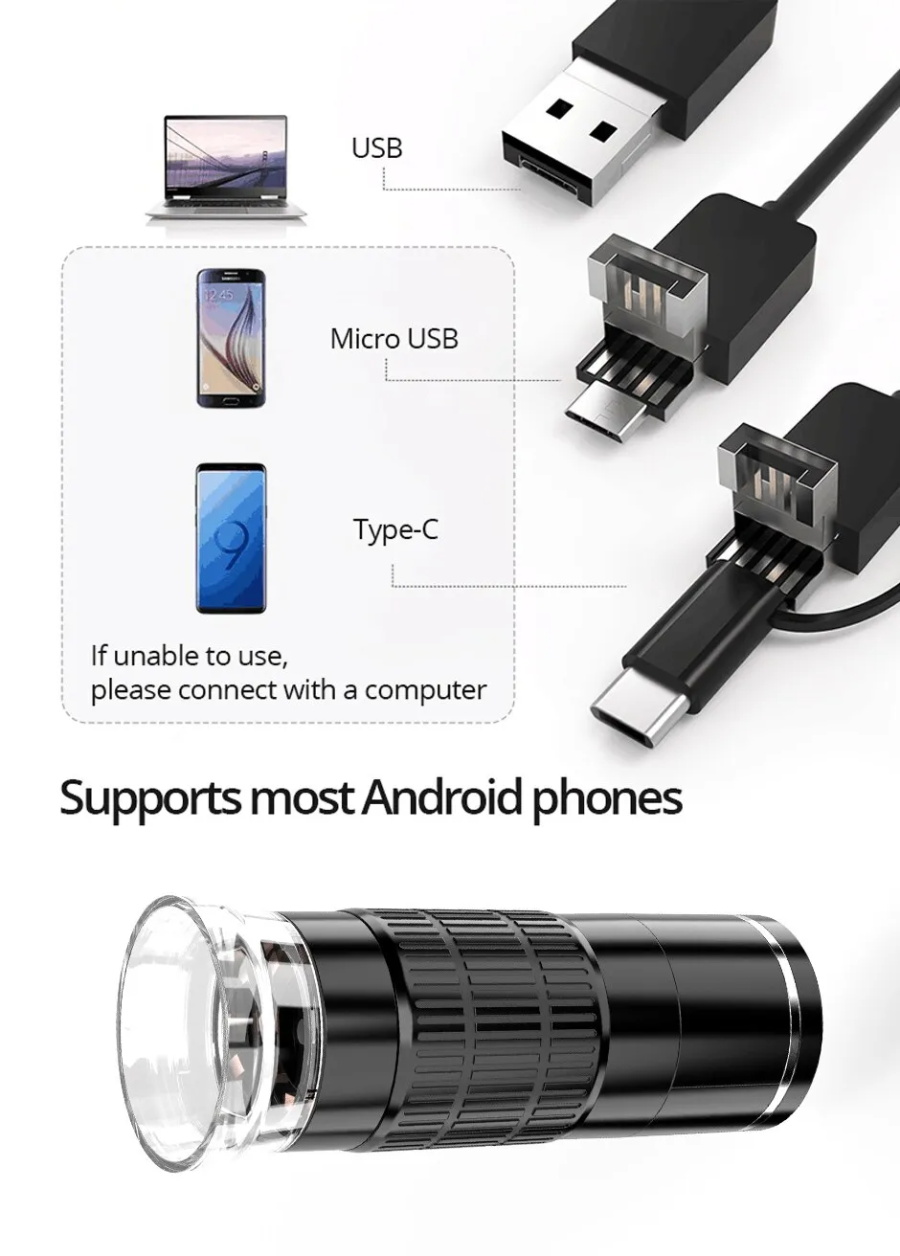 Wireless digital handheld USB microscope