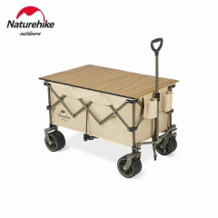 Naturehike folding cart portable outdoor camping cart large capacity beach 197L multi-function picnic cart with brake
