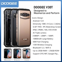 Doogee V30T 5G Android 12 6.58'' FHD Rugged Phone 20GB RAM 256GB ROM Smartphone AI Triple Camera 108MP 10800mAh Supports OTG NFC Google Pay...