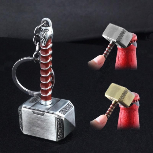 1PC Beer Bottle Can Opener Multifunction Hammer Of Thor Shaped Beer Bottle Opener With Long Handle Bottler Opener Keychain