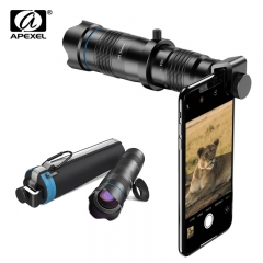 APEXEL 28X HD Telefon Zoom Teleobjektiv Professionelle Monokulare Teleskop Linsen Mit Selfie Stativ Für iPhone alle Smartphones