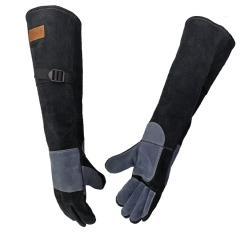 Gants résistants aux morsures en cuir WZQH 60CM pour la manipulation des animaux, gants de travail anti-morsures