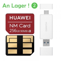 Huawei Nano Memory Card 256GB for HUAWEI Mate20/Mate 20X/Mate20 Pro/P30 Pro + Huawei 100MB / s Dual USB Port 2 in 1 memory card reader