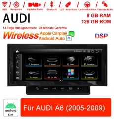 Qualcomm Snapdragon 662 8 Core Android 13.0  Autoradio/ Multimédia pour AUDI A6 2005-2009 CarPlay intégré