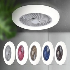 Ventilateur de plafond intelligent avec télécommande, avec lumières, 52cm, lames invisibles, rétractable, silencieux, décoration de chambre à coucher