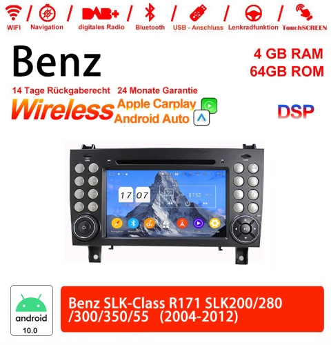 7 pouces Android 12.0 autoradio / multimédia 4GB RAM 64GB ROM pour Benz SLK-Class R171 SLK200 280 300 350 55 2004-2012 intégré Carplay / Android Auto