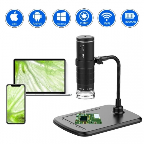 Microscope numérique sans fil, grossissement 50x-1000x, Microscopes USB portables avec support Flexible pour iPhone Android PC