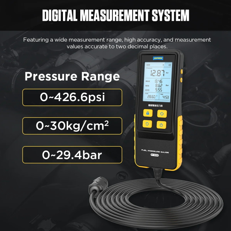 Autool pt635 automobil kraftstoff manometer