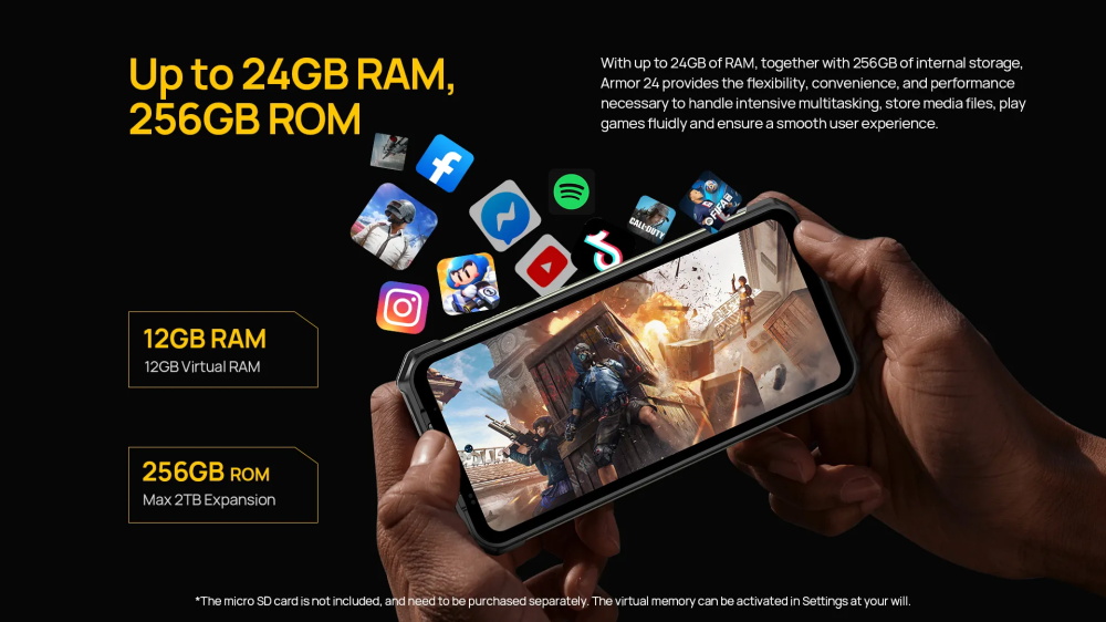 Ulefone Armor 24 Robustes Telefon 24GB RAM 256GB ROM