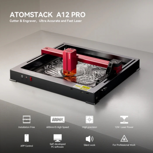 AtomStack A12 Pro puissance optique 12W graveur laser cadre Unibody aucun assemblage requis