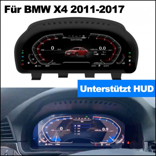 Compteur de vitesse de groupe d'instruments de tableau de bord numérique pour BMW X4 2011-2017 avec HUD
