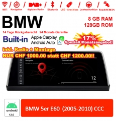 10.25 Zoll Qualcomm Snapdragon 665 8 Core Android 12.0 4G LTE Autoradio / Multimedia USB WiFi Navi Carplay Für BMW 5 Series E60 (2005-2010) CCC