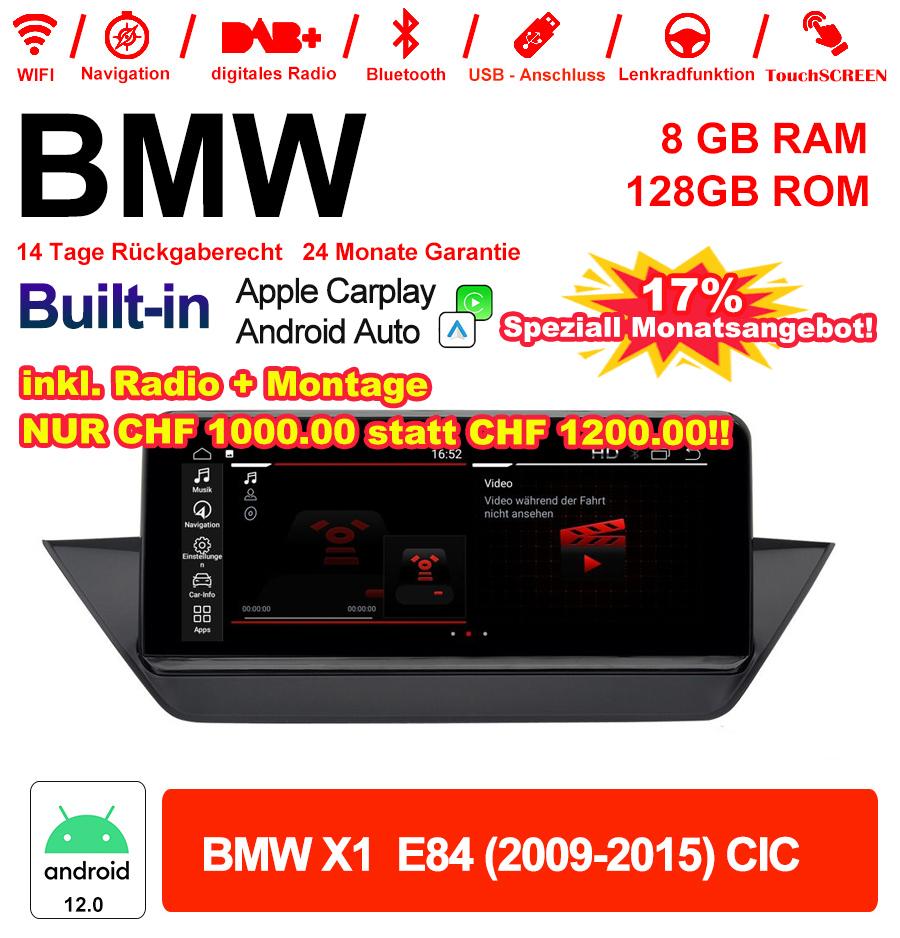 10.25 Zoll Qualcomm Snapdragon 665 8 Core Android 12.0 4G LTE Autoradio / Multimedia USB WiFi Navi Carplay Für BMW X1 E84 (2009-2015) CIC