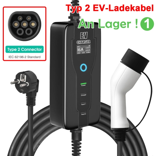 E-Car Câble de chargeur EV Type 2 16A IEC 62196