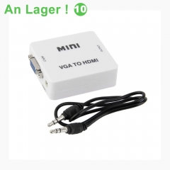Mini VGA Audio vers Female HDMI 1080p Adaptateur convertisseur avec 3.5mm Audio Câble