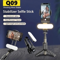 Selfie Stick Tripod Handheld Gimbal Stabilizer One Leg Tripod Wireless Bluetooth with Fill Light Shutter for iOS Android Anti-Shake