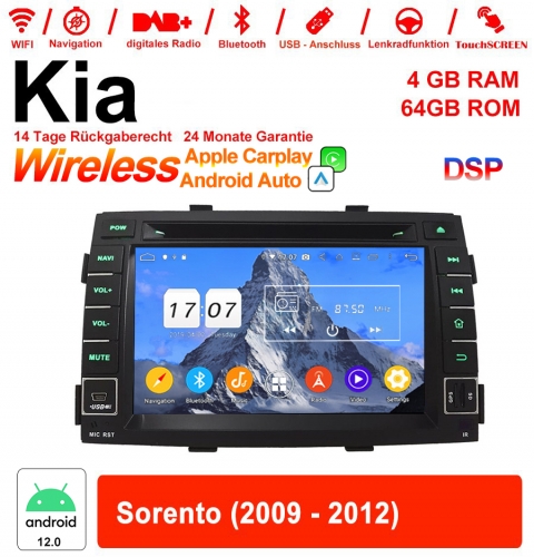 7 inch Android 12.0 car radio / multimedia 4GB RAM 64GB ROM For Kia Sorento 2009-2012 with WiFi NAVI Bluetooth USB